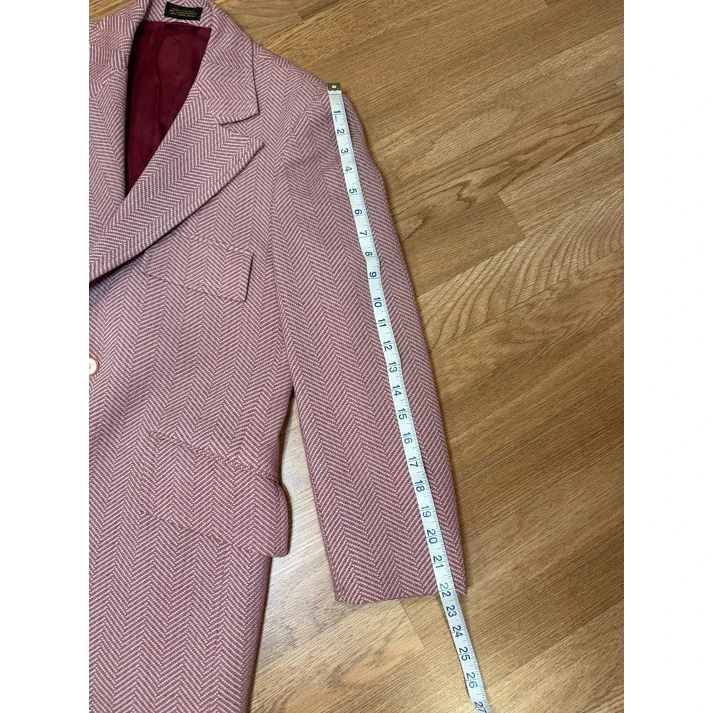 VTG 70s Richman Brothers Blazer Men's 36R Red White Pattern Sportsman Knits Mod